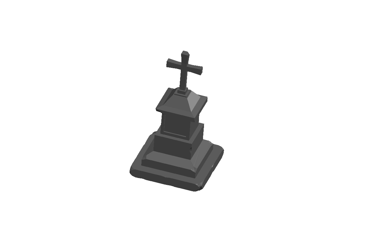 Tall Damaged Tombstone