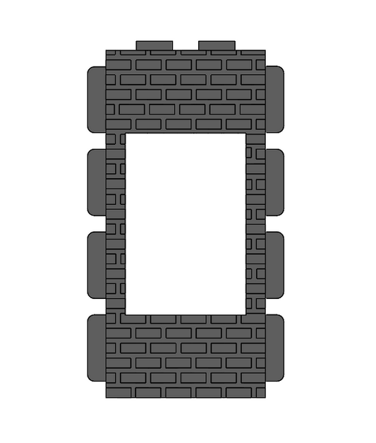 Steck: Backsteinmauer mit Hohlfenster